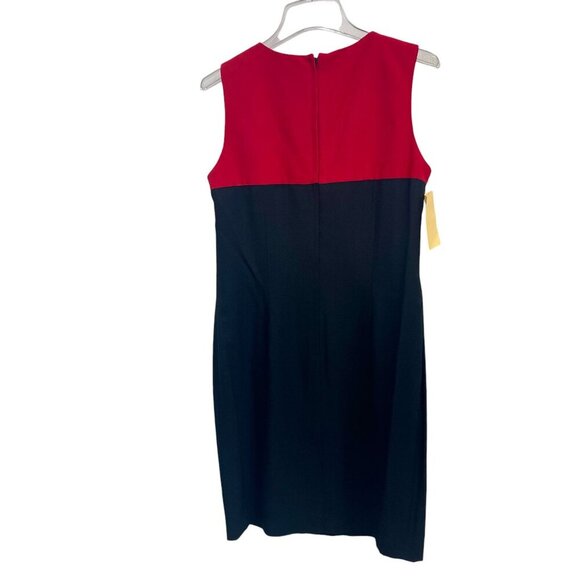 NWT Positive Attitude Petite Red and Black Color Block Two-Piece Dress and Coat - Picture 7 of 10